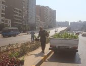 تشجير شارع أحمد عرابى بالجيزة ضمن مبادرة اتحضر للأخضر.. صور