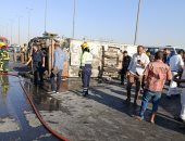3 وفيات و11 مصابا بحادث تصادم أتوبيس وسيارة نقل بالإسماعيلية الصحراوي.. صور وفيديو