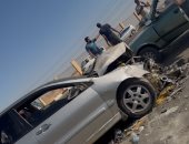 تصادم سيارتين ملاكى وميكروباص بالطريق السياحى فى الجيزة تجاه المنيب.. صور