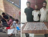 ضبط 3 عناصر جنائية لتعاطيهم المواد المخدرة بمحيط محطة مترو ومدرسة بالجيزة