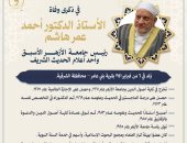 وزارة الأوقاف تُحيي ذكرى وفاة  الدكتور أحمد عمر هاشم.. رئيس جامعة الأزهر الأسبق وأحدُ أعلام الحديث النَّبويِّ الشريف