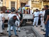 حملة مكبرة بالإسكندرية لرفع الإشغالات وإعادة الانضباط للشارع بمحطة الرمل