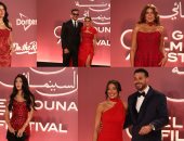 إطلالات نارية باللون الأحمر.. نجمات يخطفن الأنظار على ريد كاربت مهرجان الجونة