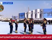الرئيس السيسى يشاهد مراسم تسليم وتسلم القيادة بحفل تخرج الأكاديمية العسكرية