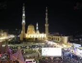 مسجد السيد البدوي يتزين بالأنوار احتفالا في الليلة الختامية لمولده