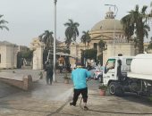 حملات مكثفة لرفع كفاءة النظافة بشارع الجامعة فى حى جنوب الجيزة.. صور