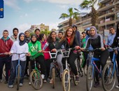 بالصور.. عشرات الشباب يشاركون فى ماراثون دراجات "جو بايك"