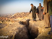 انهيار جزئى فى صخور بجبل المقطم أعلى منشأة ناصر