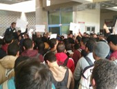 طلاب المعهد التكنولوجى بأكتوبر ينظمون وقفة احتجاجية لتنفيذ مطالبهم