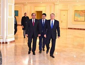 بالصور.. رئيس كازاخستان يصطحب السيسي فى جولة بالقصر الرئاسي