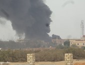 ارتفاع ألسنة اللهب والأدخنة الكثيفة من حريق مصانع بـ"أبو رواش"