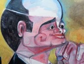 بالفيديو.. أول لوحة لـ"السيسى" بريشة الفنان العالمى جورج بهجورى فى معرض "مدونات العمر"