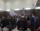 وزير العدل يغادر مجمع محاكم جهينة متجها لأسيوط