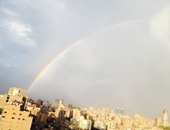 بالفيديو والصور.. ظهور قوس قزح فى مشهد خلاب بسماء القاهرة 