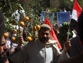 تظاهر فلاحى أرض السادات أمام وزارة الزراعة للمطالبة بتقنين أوضاعهم	