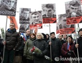 بالصور.. 50 ألف روسى ينظمون مسيرة للعزاء فى المعارض "بوريس نيمتسوف"