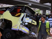 إصابة 8 أشخاص فى حادث انقلاب أتوبيس بالعاشر من رمضان