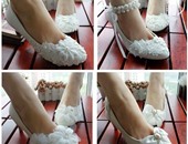 حذاء الزفاف راحة وأناقة باللون الأبيض