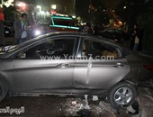 آثار انفجار سيارتين بحى السفارات بمدينة نصر