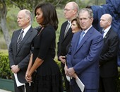 بالصور.. ميشيل أوباما وهيلارى وبوش وأقارب رؤساء أمريكا فى وداع نانسى ريجان
