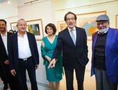 فى معرض فاروق حسنى.. نجيب ساويرس: اللوحات بها روح جديدة
