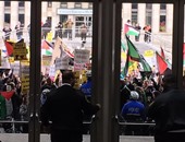 بالصور..مظاهرات مؤيدة لفلسطين خلال انعقاد مؤتمر اللوبى الصهيونى بواشنطن
