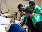 وفد من جامعة المنوفية يزور مصابى القوات المسلحة بمستشفى حلمية الزيتون