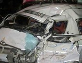 إصابة 9 أشخاص فى حادث تصادم سيارتين على الطريق الصحراوى بالمنيا