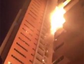 مستخدمو فيس بوك يتداولون فيديو لحريق برج سكنى بإمارة عجمان فى الإمارات