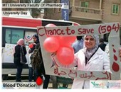 صحافة المواطن:حملة توعية لطلاب صيدلة بالجامعة الحديثة بأهمية التبرع بالدم