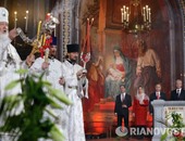 بالصور.. بوتين يشارك فى صلوات المسيحيين الأرثوذكس بعيد "الفصح" بروسيا