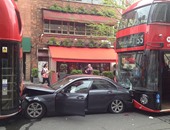 الصحف البريطانية تبرز تحطم سيارة مرسيدس فى حادث مرورى بالعاصمة لندن