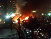 الإخوان يقطعون شارع مكرم عبيد ويشعلون النار فى إطارات السيارات