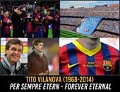 بالصور.. الجماهير تحيى الذكرى الأولى لوفاة فيلانوفا مدرب برشلونة السابق