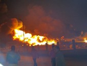 20 سيارة إطفاء تصل موقع حريق مصنع إسفنج مدينة بدر للسيطرة عليه