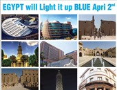 غدا.. اللون الأزرق يغطى معالم مصر الأثرية احتفالا باليوم العالمى للتوحد
