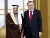 الرئيس التركى يستقبل الملك سلمان فى القصر الرئاسى بأنقرة