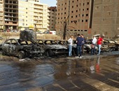صحافة المواطن: قارئ يشارك بصور تفحم سيارات حريق كورنيش المعادى
