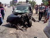 بالأسماء.. مصرع عامل وإصابة 14 فى انقلاب سيارة نقل على صحراوى بنى سويف