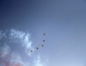 طائرات القوات المسلحة تحلق بسماء ميدان التحرير احتفالاً بعيد تحرير سيناء