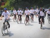 بالفيديو والصور.. ماراثون لسباق الدراجات بكورنيش المعادى احتفالا بعيد العمال