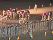 فيديو الجنازة العسكرية لشهداء القضاء بالعريش بمشاركة محلب والوزراء