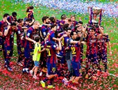 بالفيديو.. برشلونة يحتفل بتحقيق 5 ألقاب دورى فى 2015