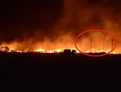 مفاجأة.. 4 أبراج تيار كهرباء ضغط عال وسط حريق الصحراوى