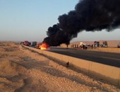 السيطرة على حريق نشب بسيارة نقل فى المنيا