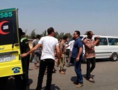 توقف حركة المرور أعلى محور الشهيد بمدينة نصر بعد تصادم سيارتين 