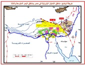 خريطة حدود مصر الاقتصادية مع قبرص وإسرائيل ومناطق النفط "بالمتوسط والدلتا"