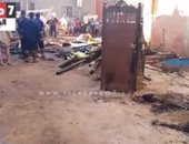 بالفيديو.. مجهولون يحرقون مصلى الجامع الكبير بقرية طموه بالجيزة