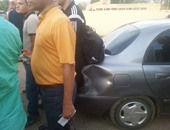 تحطم سيارة الحكم محمد الحنفى عقب لقاء البدارى والوليدية