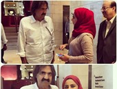 علامات الشيخوخة تظهر على أمير قطر السابق فى صورة مع ناشطة بنيويورك